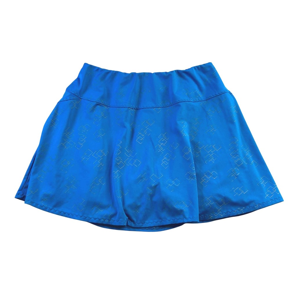Chrissie by Tail Blue Geometric Pleated Tennis Golf Skort Shorts Pocket Medium